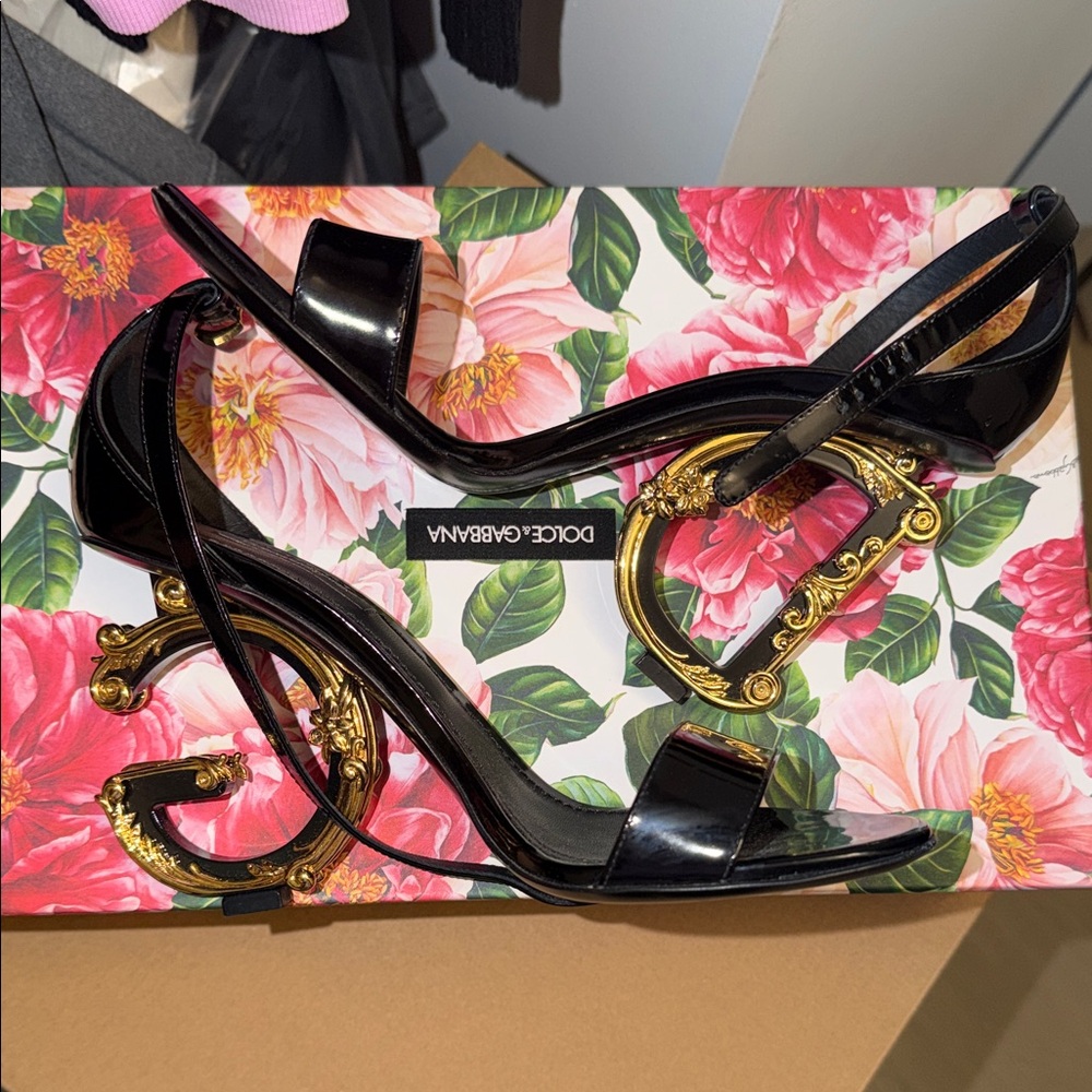 Dolce & Gabbana Black and Gold Heels